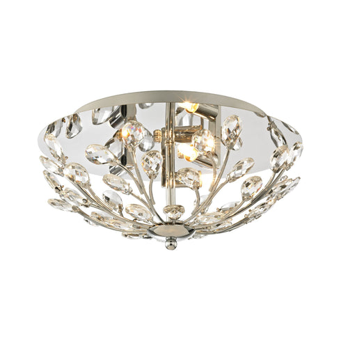 Elk 45260/3 Crystique 3 Light Flush In Polished Chrome