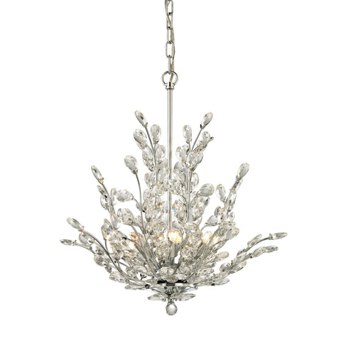 Elk 45262/6 Crystique 6 Light Chandelier In Polished Chrome