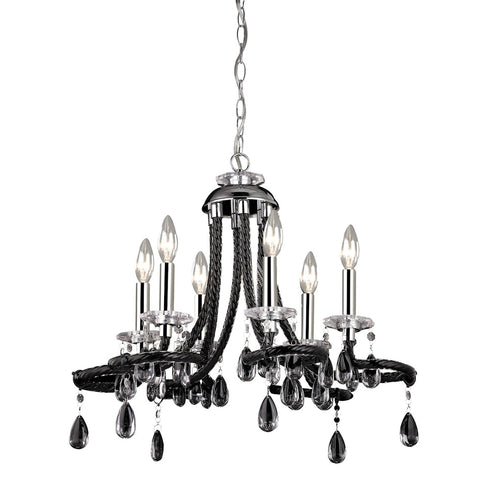 Elk 6 Light Mini Chandelier In Black Acrylic Model: 144-030