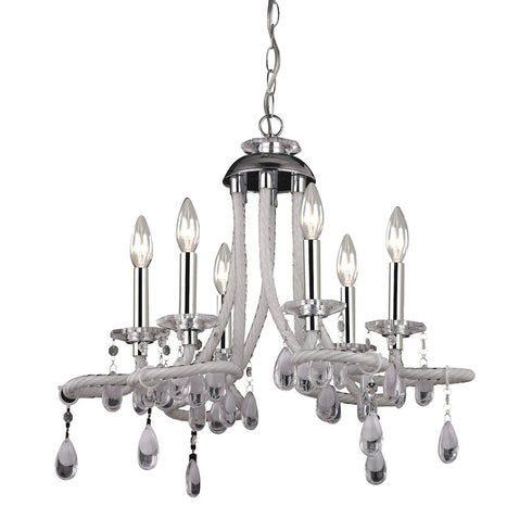 Elk 6 Light Mini Chandelier In Clear Acrylic Model: 144-029