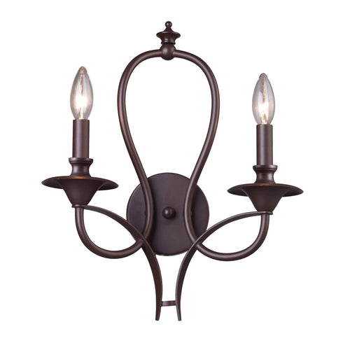 Elk Full Medford 2 Light Wall Lamp In Oiled Bronze Model: 61030-2