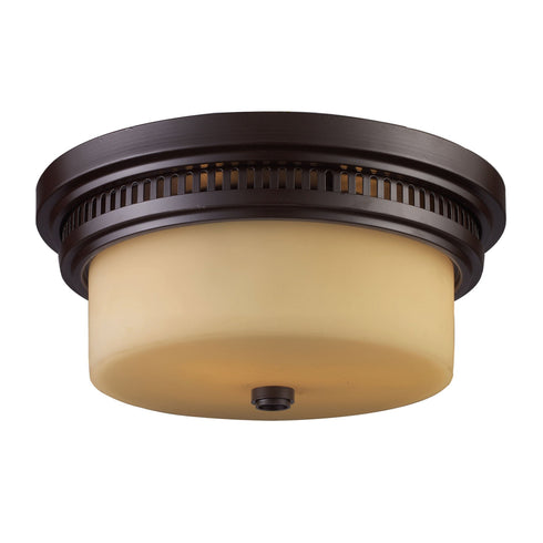 Elk Chadwick 2 Light Flush Mount In Oiled Bronze Model: 66131-2