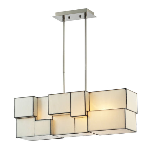 Elk 72063-4 Cubist 4 Light Chandelier In Brushed Nickel
