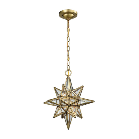 Elk 72154/1 Beamer 1 Light Pendant In Brushed Brass