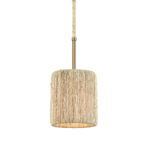 Elk Abaca 1 Light Mini Pendant In Satin Brass Model: 32411/1