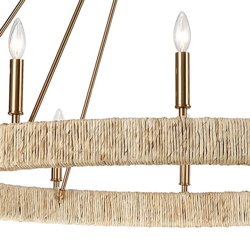 Elk Abaca 12 Light Chandelier In Satin Brass Model: 32417/12