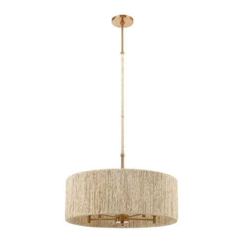 Elk Abaca 5 Light Chandlier In Satin Brass With Model: 32412/5