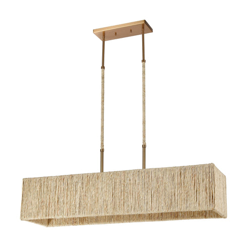 Elk Abaca 5 Light Linear Chandelier In Satin Model: 32414/5