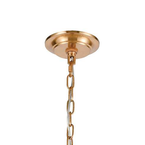 Elk Abaca 6 Light Chandelier In Satin Brass Model: 32415/6