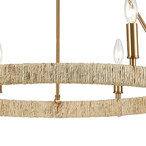 Elk Abaca 6 Light Chandelier In Satin Brass Model: 32415/6