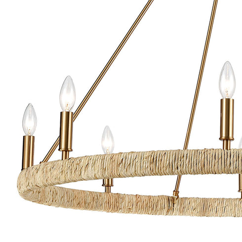 Elk Abaca 8 Light Chandelier In Satin Brass Model: 32416/8