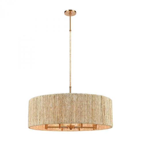 Elk Abaca 8 Light Chandlier In Satin Brass With Model: 32413/8