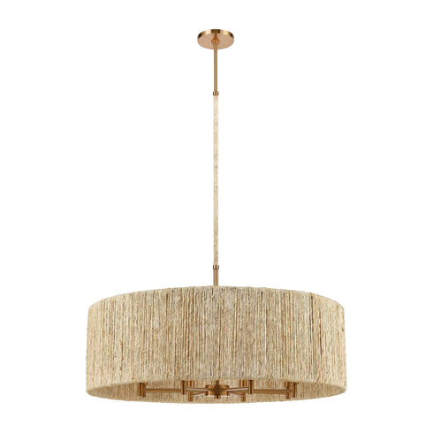 Elk Abaca 8 Light Chandlier In Satin Brass With Model: 32413/8