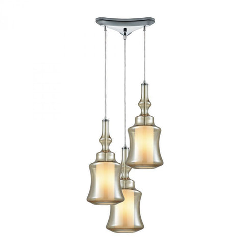 Elk Alora 3 Light Triangular Pendant Fixture In Model: 56502/3
