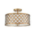 Elk Arabesque 3 Light Semi Flush In Bronze Gold Model: 75135/3