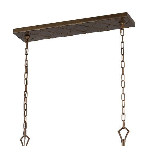 Elk Armand 8 Light Linear Chandelier In Weathered Model: 31099/8