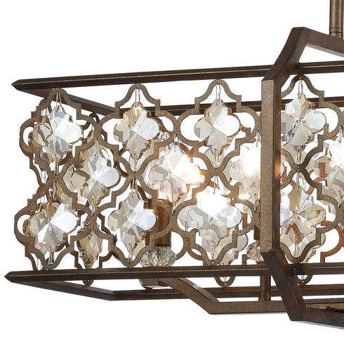 Elk Armand 8 Light Linear Chandelier In Weathered Model: 31099/8