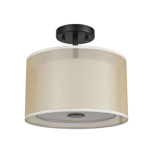 Elk Ashland 2 Light Semi Flush In Matte Black Model: 46266/2