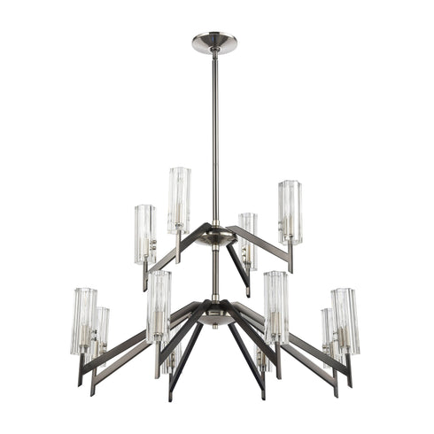 Elk Aspire 12 Light Chandelier In Black Nickel Model: 55077/8+4