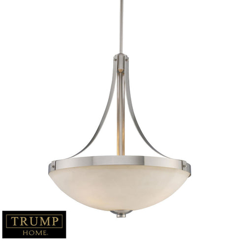 Elk Autumn Breeze 3 Light Pendant In Brushed Nickel With White Model: 10203/3