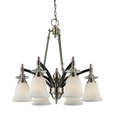 Elk Autumn Breeze 6 Light Chandelier In Black Chrome With Model: 15124/6