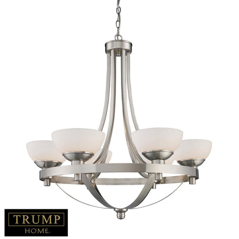 Elk Autumn Breeze 6 Light Chandelier In Brushed Nickel With Model: 10206/6