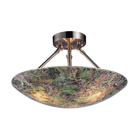 Elk Avalon 3 Light Semi Flush In Satin Nickel Model: 73022-3