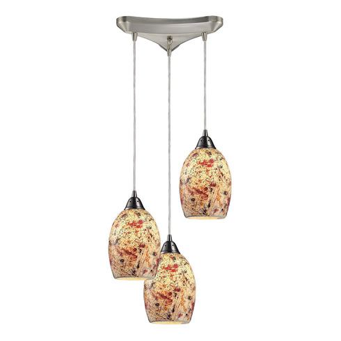 Elk Avalon 3 Light Triangular Pendant Fixture In Model: 73011-3