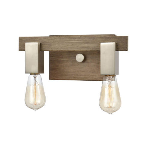 Elk Axis 2 Light Vanity Light In Light Wood And Model: 55057/2