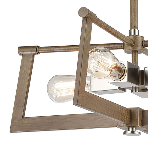 Elk Axis 4 Light Pendant In Light Wood Model: 55051/4