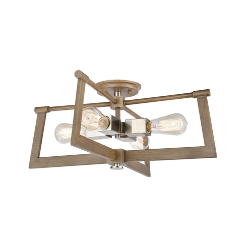 Elk Axis 4 Light Pendant In Light Wood Model: 55051/4