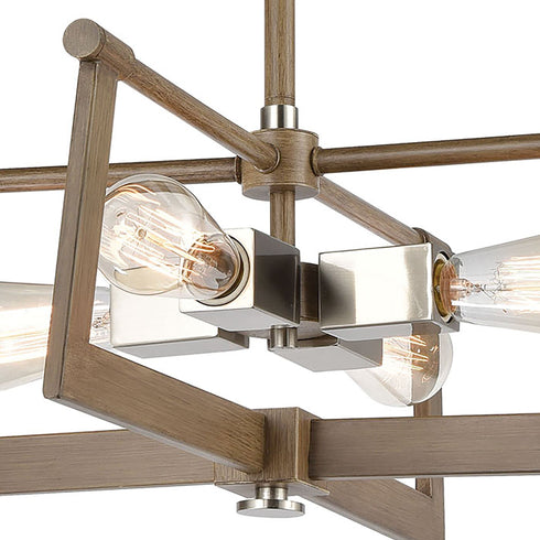 Elk Axis 4 Light Pendant In Light Wood Model: 55051/4