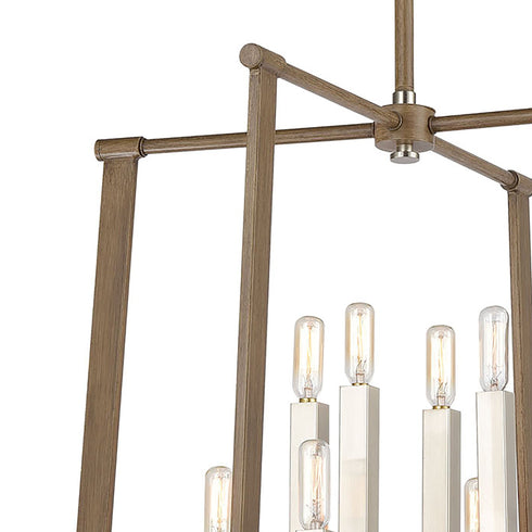 Elk Axis 8 Light Chandlier In Light Wood Model: 55054/8