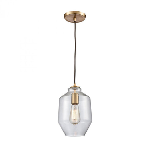 Elk Barrel 1 Light Mini Pendant In Satin Brass Model: 10900/1