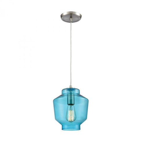 Elk Barrel 1 Light Mini Pendant In Satin Nickel Model: 10915/1