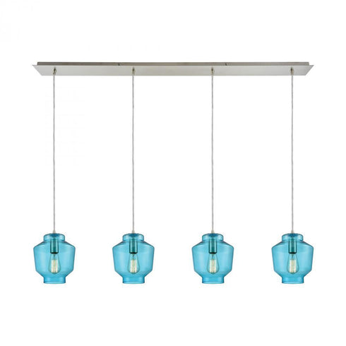Elk Barrel 4 Light Linear Pendant Fixture In Model: 10915/4LP