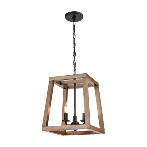 Elk Barrow 3 Light Chandelier In Birchwood And Model: 81415/3