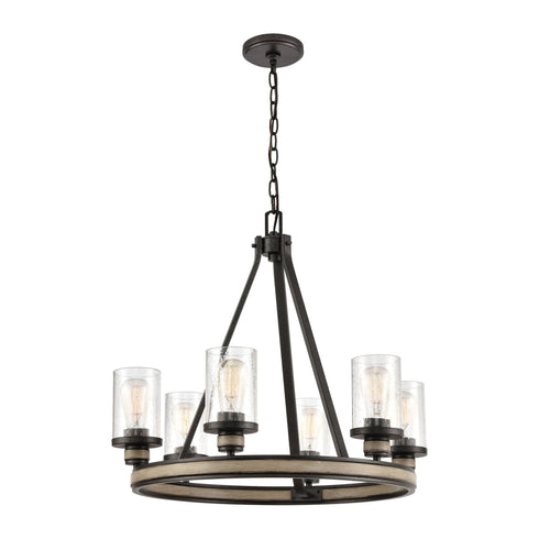 Elk Beaufort 6 Light Chandelier In Anvil Iron And Model: 89159/6