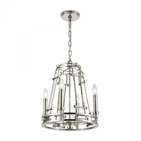 Elk Bergamo 4 Light Chandelier In Polished Nickel Model: 16341/4