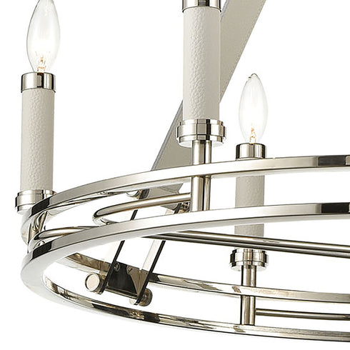 Elk Bergamo 6 Light Chandelier In Polished Nickel Model: 16352/6
