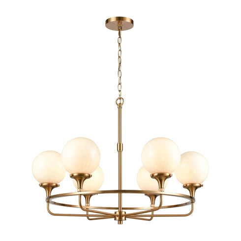 Elk Beverly Hills 6 Light Chandelier In Satin Model: 30146/6