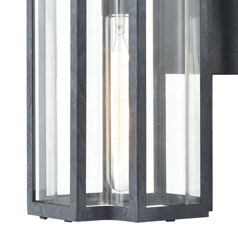 Elk Bianca 1 Light Sconce In Aged Zinc With Clear Model: 45164/1