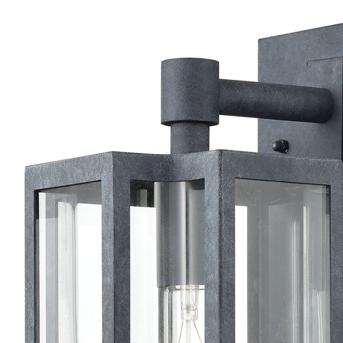 Elk Bianca 1 Light Sconce In Aged Zinc With Clear Model: 45164/1