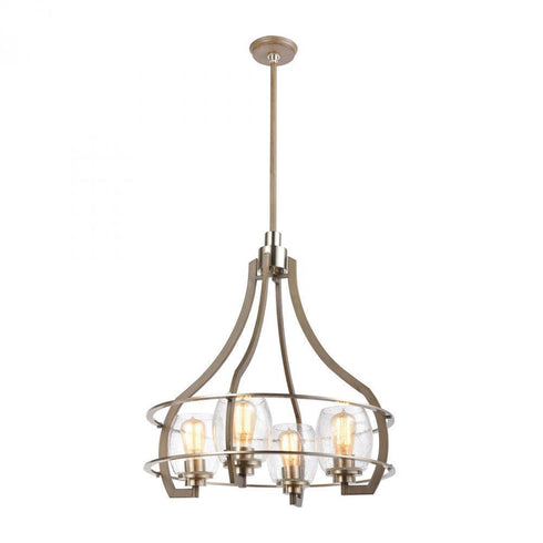 Elk Bixler 4 Light Chandelier In Light Wood With Model: 46424/4