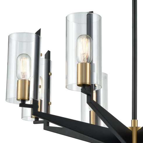 Elk Blakeslee 8 Light Chandelier In Matte Black Model: 15316/8