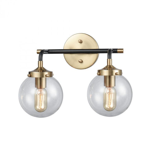Elk Boudreaux 2 Light Vanity Lamp In Matte Black Model: 14427/2