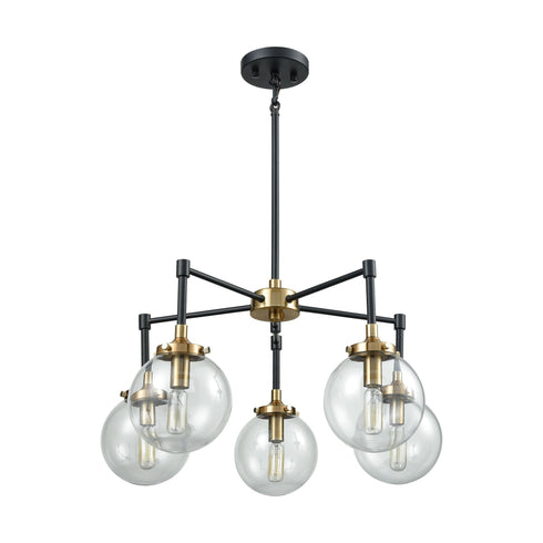 Elk Boudreaux 5 Light Chandelier In Matte Black Model: 14437/5