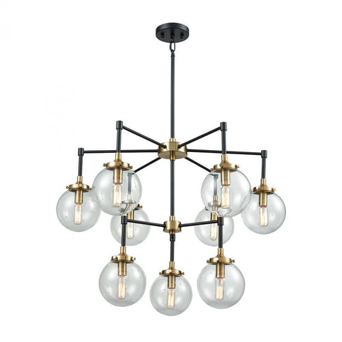 Elk Boudreaux 9 Light Chandelier In Matte Black Model: 14438/6+3