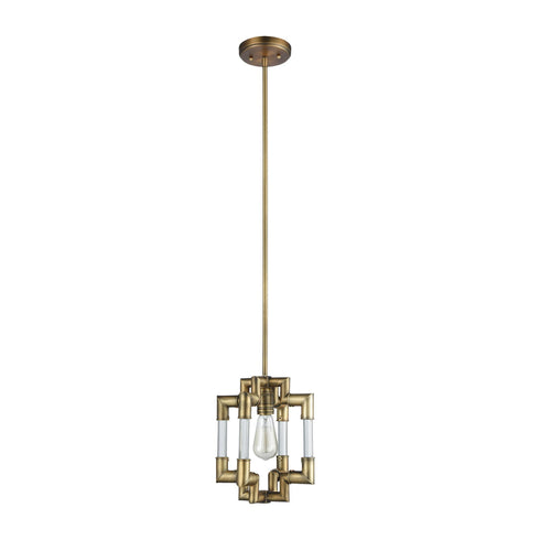 Elk Brandon 1 Light Mini Pendant In Classic Brass Model: 69204/1