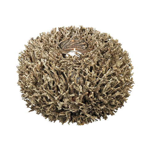 Elk Briar Candle Holder In Light Washed Wood Model: 2181-030